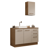 Vanitory 120cm 3 Puertas 3 Cajones Marrón/Crema Agata 01