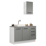 Vanitory 120cm 3 Puertas 3 Cajones Blanco/Gris Agata 01