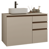 Vanitory Flotante Bajo 100cm 1 Puerta 3 cajones Crema Nice 03