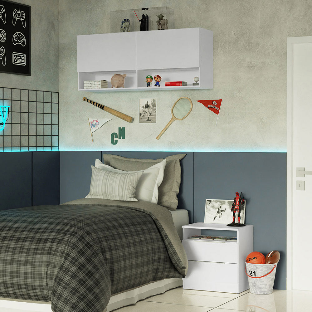 Alacena para Dormitorio con Nicho y Repisa 120 cm Blanco Madesa