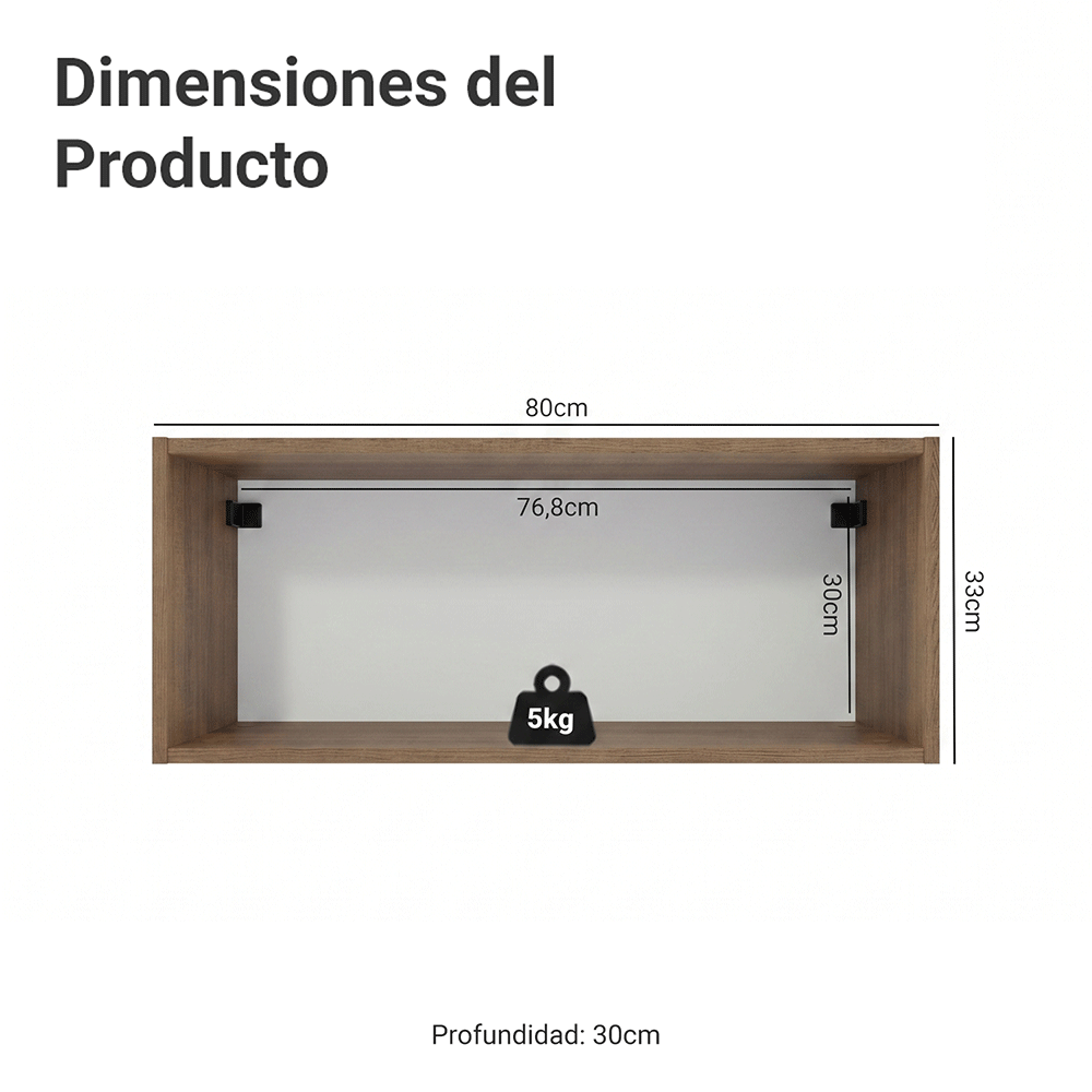 Alacena para Dormitorio 80 cm Nicho Abierto Marrón Neo Madesa
