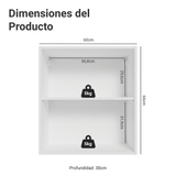 Alacena para Dormitorio 60 cm 2 Nichos Neo Blanco