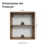 Alacena para Dormitorio 60 cm 2 Nichos Abiertos Marrón Neo Madesa