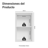Alacena para Dormitorio 40 cm 2 Nichos Neo Blanco