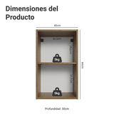 Alacena para Dormitorio 40 cm 2 Nichos Abiertos Marrón Neo Madesa