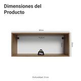 Alacena para Dormitorio 80 cm 1 Puerta Rebatible Marrón Neo Madesa