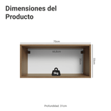Alacena para Dormitorio 70 cm 1 Puerta Rebatible Marrón Neo Madesa