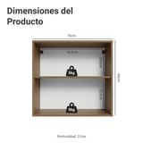 Alacena para Dormitorio 70 cm 2 Puertas Marrón Neo Madesa