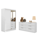 Kit Dormitorio Infantil Madesa Placard y Chifonier 6 Cajones BB 05