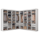Placard Closet Esquinero 522 cm 8 Cajones Blanco Venus Madesa