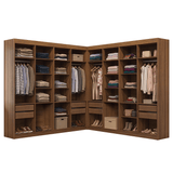 Placard Closet Esquinero 522 cm 8 Cajones Marrón Venus Madesa