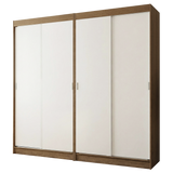 Conjunto 2 Placares 4 Puertas Corredizas Marrón/Blanco Tokio Madesa