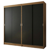 Conjunto 2 Placares 4 Puertas Corredizas Marrón/Negro Tokio Madesa