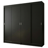 Conjunto 2 Placares 4 Puertas Corredizas Negro Tokio Madesa