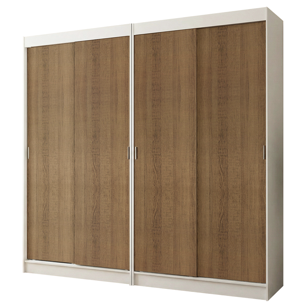Conjunto 2 Placares 4 Puertas Corredizas Blanco/Marrón Tokio Madesa