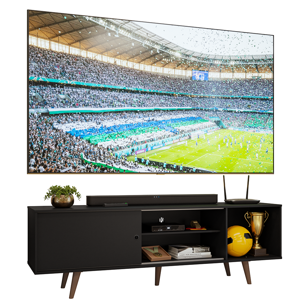 Rack para TV hasta 80 pulgadas 160 cm Con Patas Torino Negro/Marrón