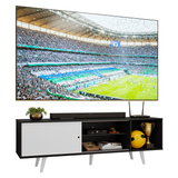 Rack para TV hasta 80 pulgadas, 160 cm de ancho, con patas, Negro/Blanco Torino