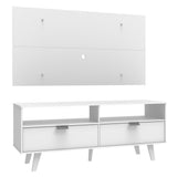 Rack Madesa Oslo con Panel para TV hasta 55 Pulgadas 2 Puetas Blanco