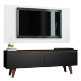 Rack con Panel de TV Le Mans hasta 55 pulgadas, 2 Puertas, Negro/Blanco
