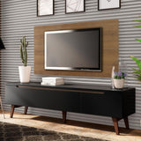 Rack para TV Madesa Reims con Panel de TV hasta 55 Pulgadas 2 Puertas e 1 Cajon Marrón/Negro
