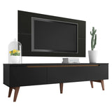 Rack Madesa Reims con Panel para TV hasta 55 Pulgadas 2 Puertas y 1 Cajón Negro