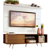 Rack Madesa Dubai con Panel para TV hasta 65 Pulgadas con Patas Marrón/Blanco