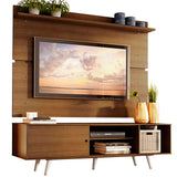 Rack Madesa Dubai con Panel para TV hasta 65 Pulgadas con Patas Marrón/Blanco