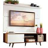 Rack Madesa Dubai con Panel para TV hasta 65 Pulgadas con Patas Marrón/Blanco