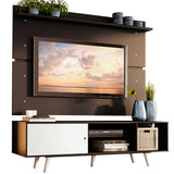 Rack Madesa Dubai con Panel para TV hasta 65 Pulgadas con Patas Negro/Blanco