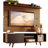 Rack Madesa Dubai con Panel para TV hasta 65 Pulgadas con Patas Marrón/Negro