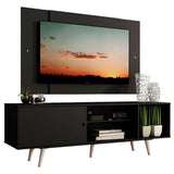 Rack Madesa Dubai con Patas y Panel para TV hasta 58 Pulgadas Negro/Negro