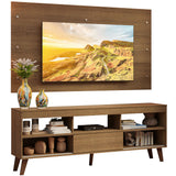 Rack con Panel para TV hasta 65 Pulgadas con Patas Marrón Texas Madesa