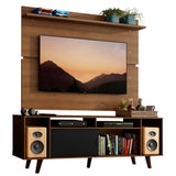 Rack Madesa Cancun con Patas y Panel para TV hasta 65 Pulgadas Marrón/Negro