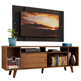 Rack Madesa Cancun con Patas y Panel para TV hasta 58 Pulgadas Marrón/Negro