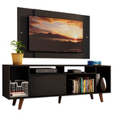 Rack Madesa Cancun con Patas y Panel para TV hasta 58 Pulgadas Negro