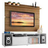 Rack Madesa Cancun con Panel para TV hasta 65 Pulgadas Blanco/Marrón