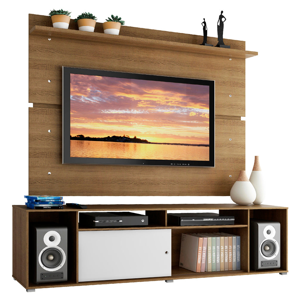 Rack Madesa Cancun con Panel para TV hasta 65 Pulgadas Marrón/Blanco