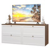 Rack para TV hasta 70 pulgadas, 160cm, 4 cajones, Marrón/Blanco Vik 04