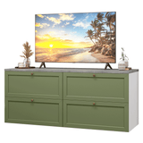 Rack para TV hasta 70 pulgadas, 160cm, 4 cajones, Blanco/Verde Vik 04