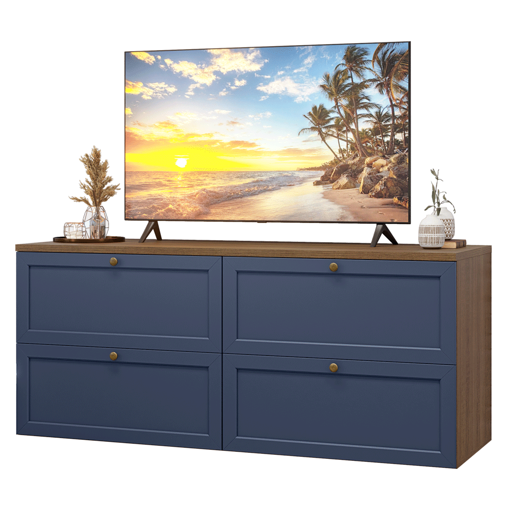 Rack para TV hasta 70 Pulgadas 160 cm 4 Cajones Marrón/Azul Vik Madesa