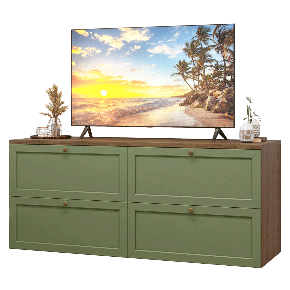 Rack para TV hasta 70 Pulgadas 160 cm 4 Cajones Marrón/Verde Vik Madesa