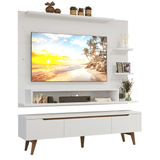Rack con Panel para TV hasta 60 Pulgadas 180 cm con Patas Blanco/Marrón Reims Madesa