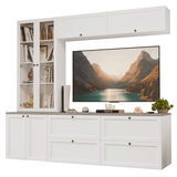 Centros de Entretenimiento con Rack + Cristaleiro 230 cm Blanco Vik Madesa 01
