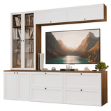 Centros de Entretenimiento con Rack + Cristaleiro 230 cm Marrón/Blanco Vik Madesa 01