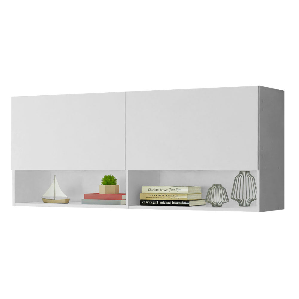 Alacena para Oficina con Nicho y Repisa 120 cm Blanco Madesa