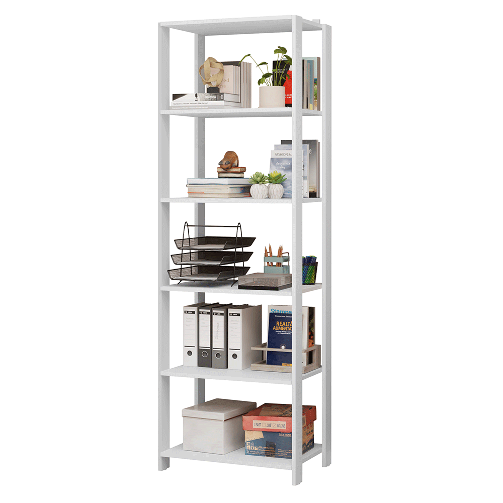 Mueble/Estante de Oficina Multiusos, 59 cm, 5 Baldas, Blanco