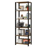 Mueble/Estante de Oficina Multiusos, 59 cm, 5 Estantes, Marrón/Negro