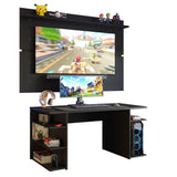 Escritorio Gamer Madesa 9409 con Panel para TV hasta 65 Pulgadas Negro