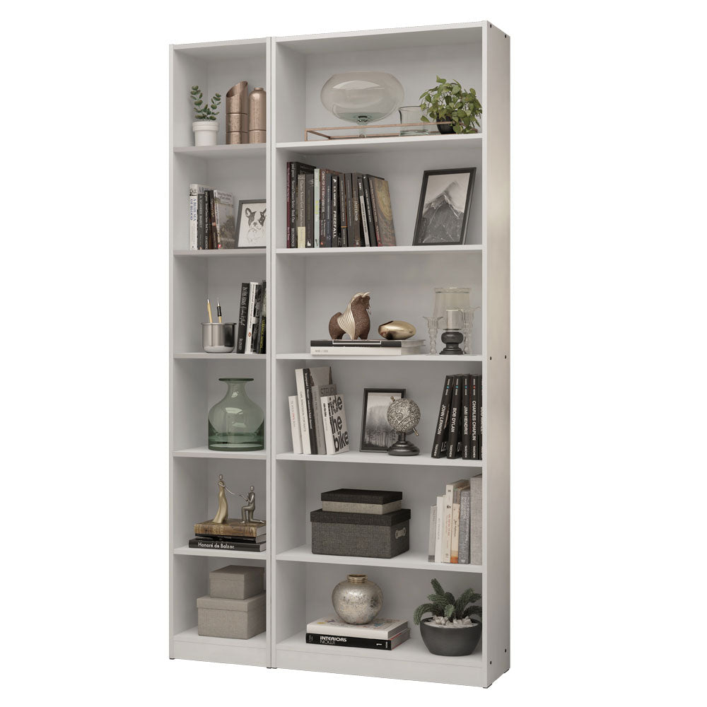 Kit Biblioteca Madesa Estante Librero 6908 + Estante Librero 6906 Blanco