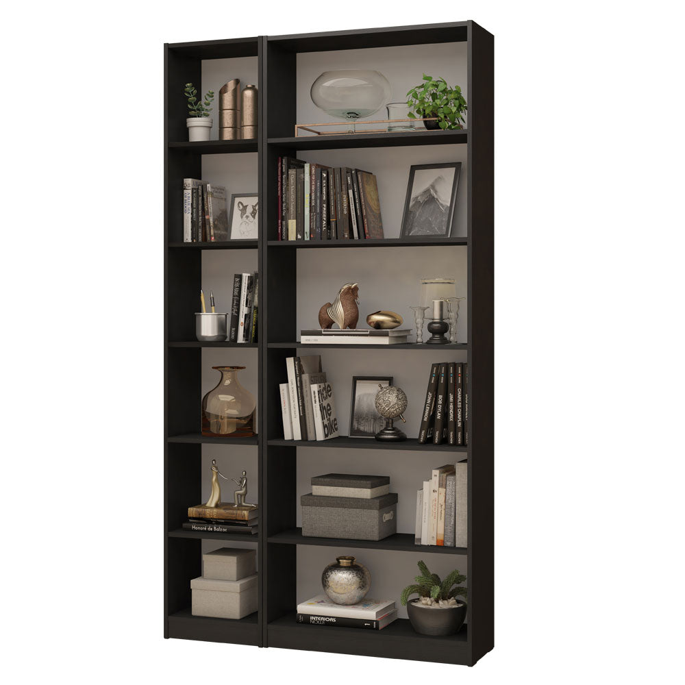 Kit Biblioteca Madesa Estante Librero 6908 + Estante Librero 6906 Negro